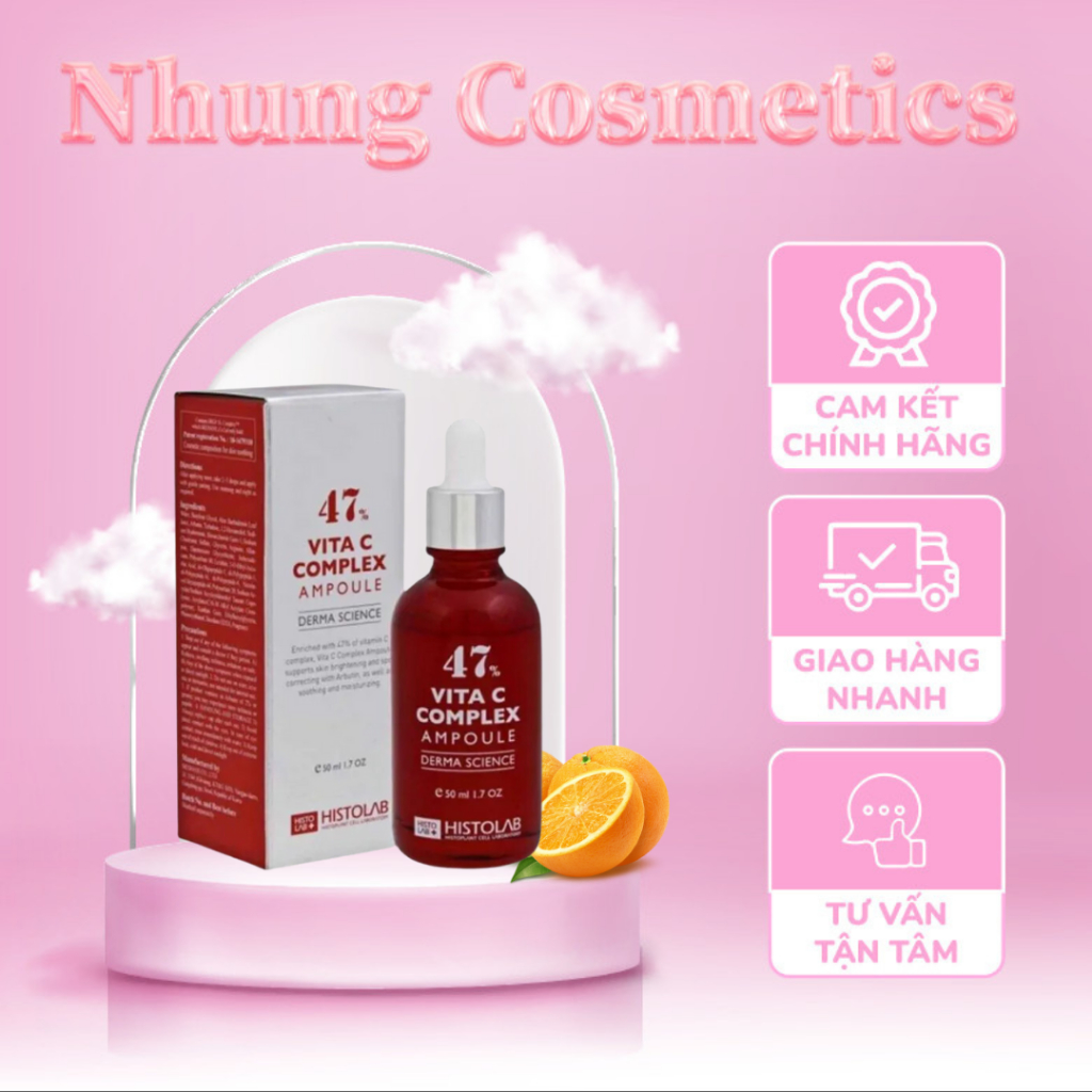 Vitamin C 47% Histolab dưỡng trắng da, mờ thâm sạm 50ml nhập khẩu chính hãng - Nhung Cosmetics