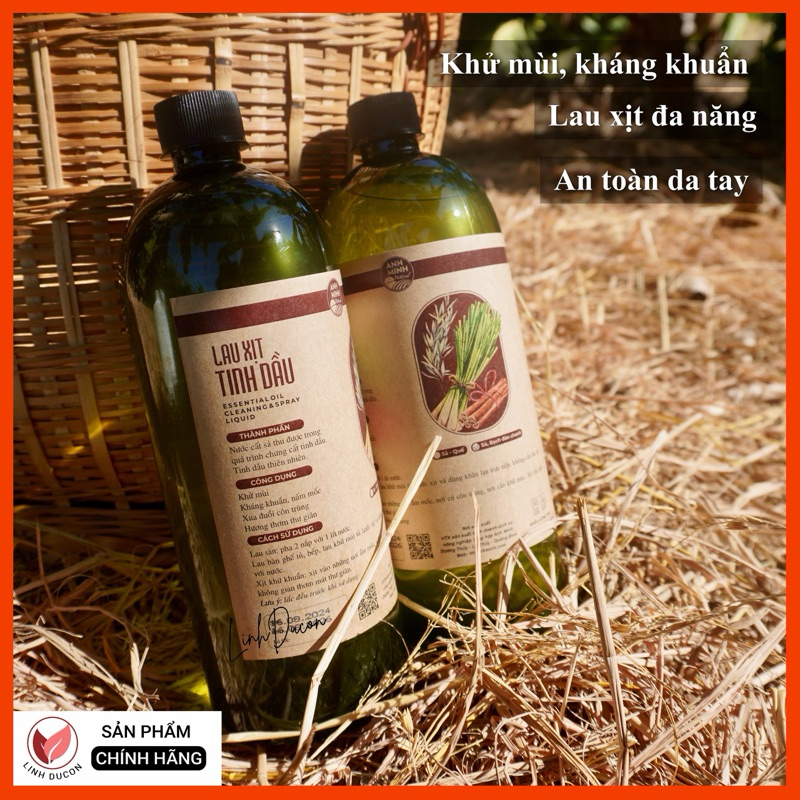 Nước Lau Sàn đa năng tinh dầu Chanh Sả | Nước Lau Sàn, bếp, bàn, kính, xịt phòng An Toàn | HTX Anh M
