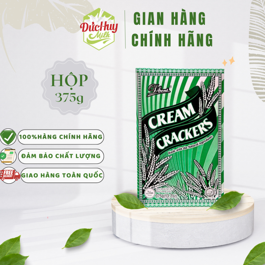 Bánh Quy Lúa Lạt Dbent Cream/ Sugar Crackers (Hộp 375g)