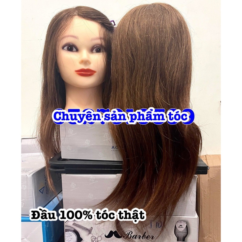 ✅ Đầu Manocanh Học Làm Tóc MX04 100% Tóc Thật Dài 55-60cm Phù Hợp Tẩy Nhuộm Uốn Duỗi Bấm Cho Học Viên Và Thợ Tóc