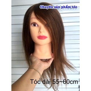 ✅ Đầu Manocanh Học Làm Tóc MX04 100% Tóc Thật Dài 55-60cm Phù Hợp Tẩy Nhuộm Uốn Duỗi Bấm Cho Học Viên Và Thợ Tóc