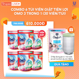  Combo 3/6 túi viên giặt tiện lợi OMO 3 trong 1 (30 viên/túi)