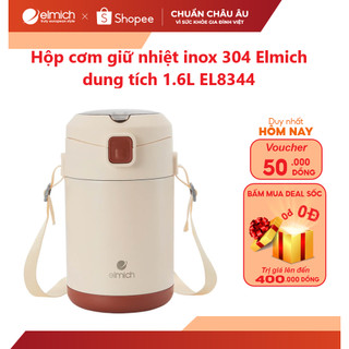  Hộp cơm giữ nhiệt inox 304 Elmich dung tích 1.6L EL8344   Kèm túi đựng giữ nhiệt   