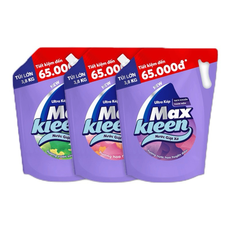 Túi Nước Giặt Xả Maxkleen 3.8kg siêu thơm
