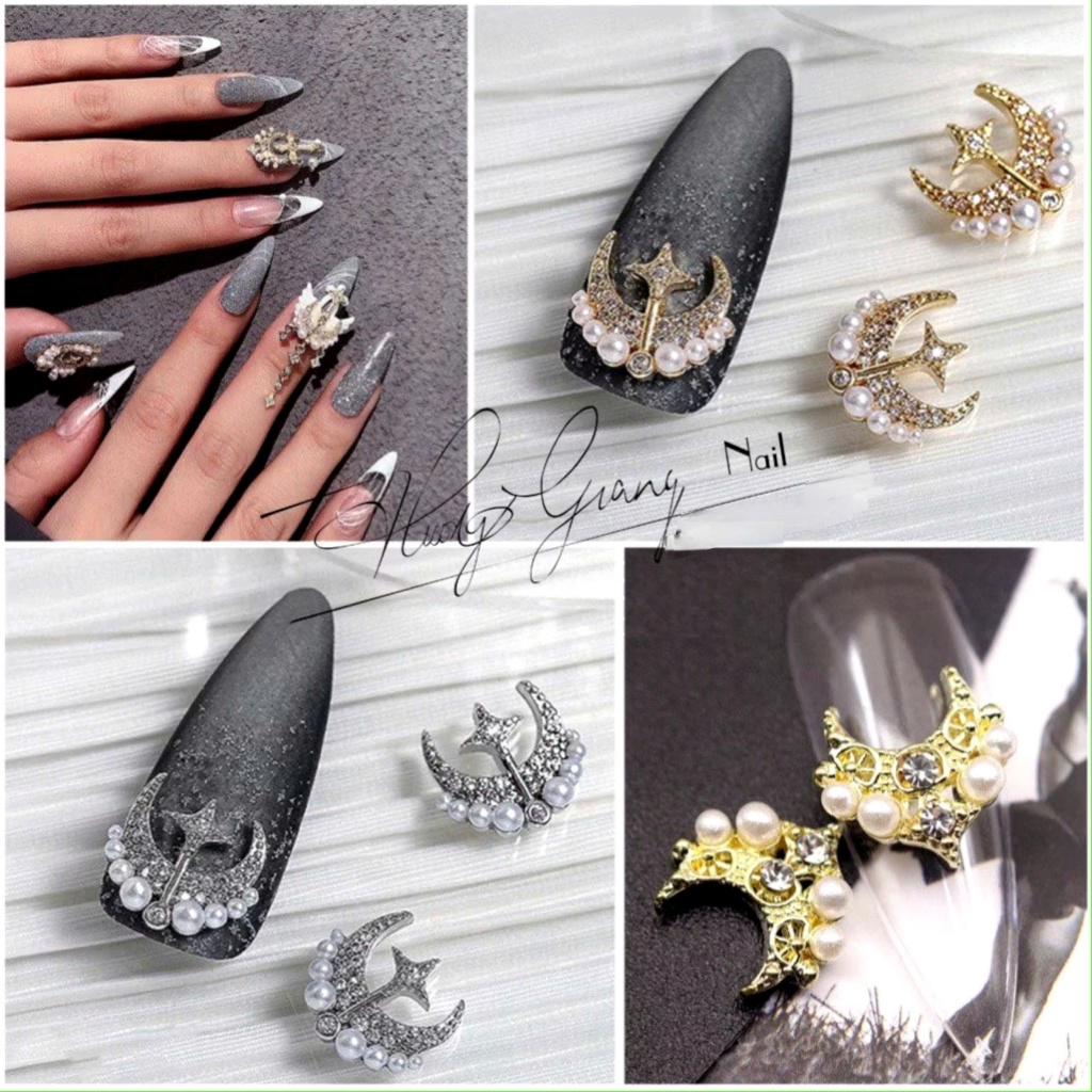 Sét 4 Charm nail - đá sáng - charm gắn móng