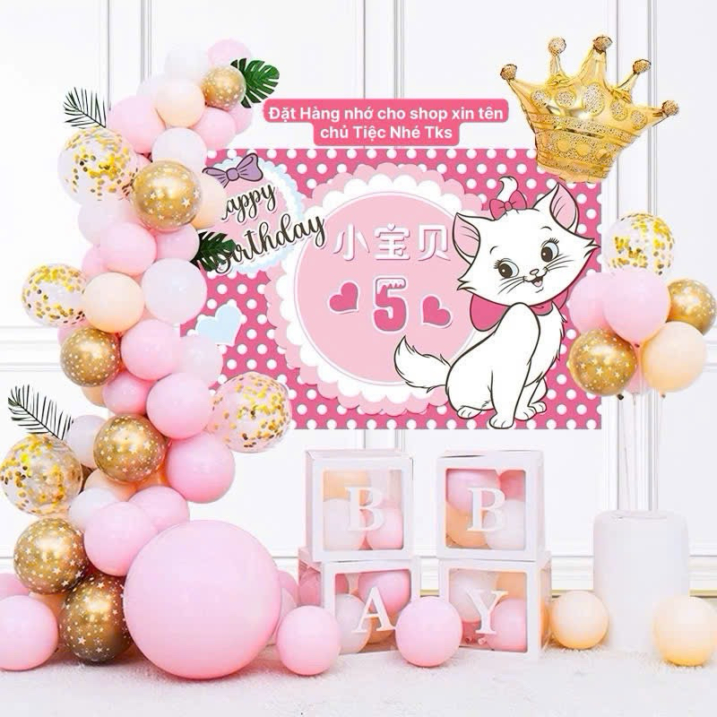 Set bóng trang trí sinh nhật Hello Kitty