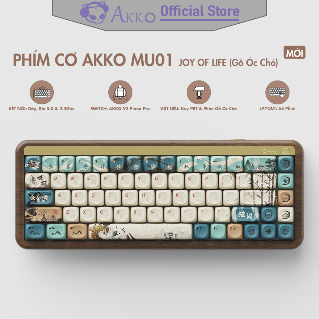 Bàn phím cơ AKKO MU01 Joy of Life [ Hotswap / RGB / Multi-Modes / Switch V3 Piano Pro / 68 Key ] - Hàng Chính Hãng | BigBuy360 - bigbuy360.vn