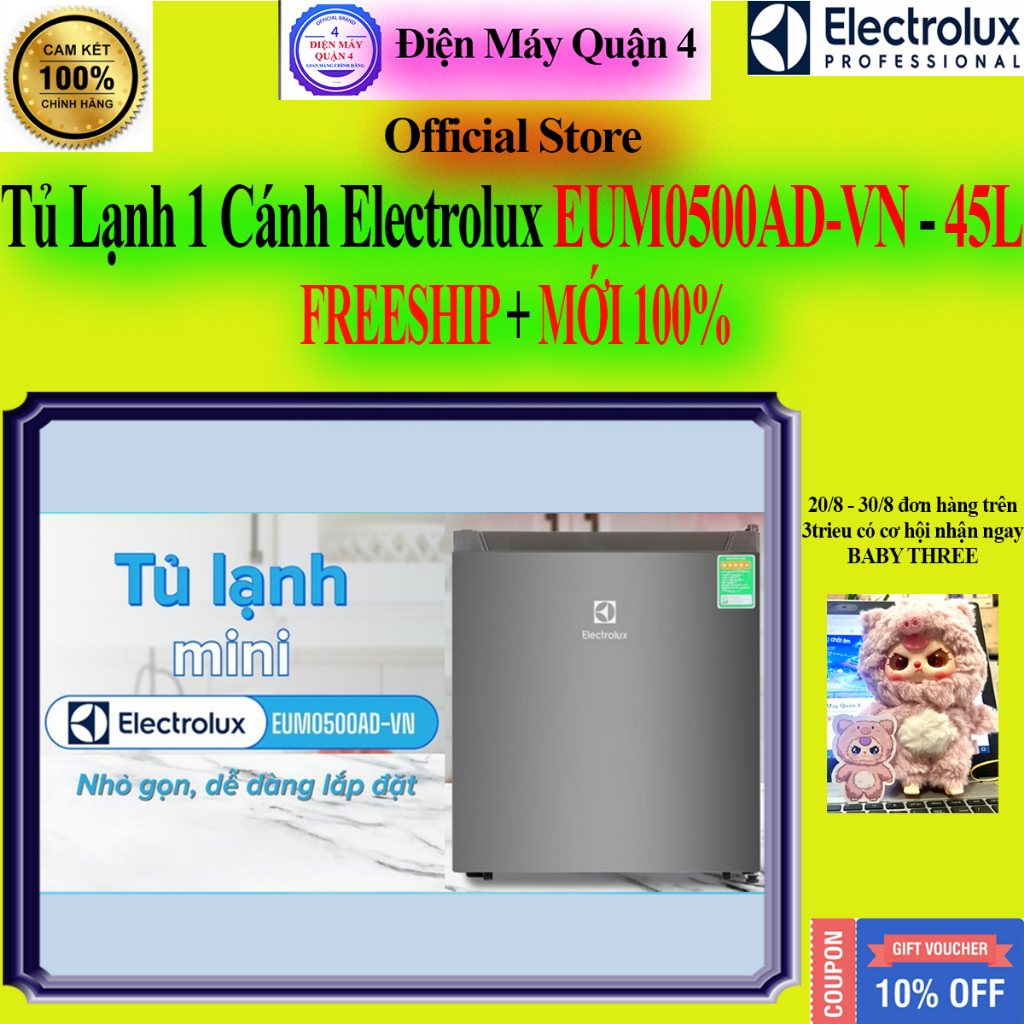 Tủ lạnh Electrolux 45 lít EUM0500AD-VN