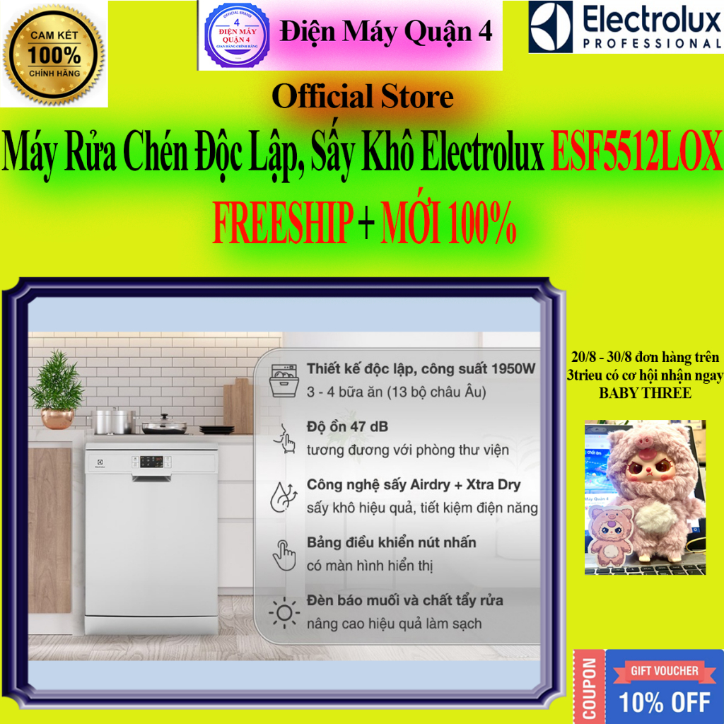 Máy rửa chén độc lập Electrolux ESF5512LOX