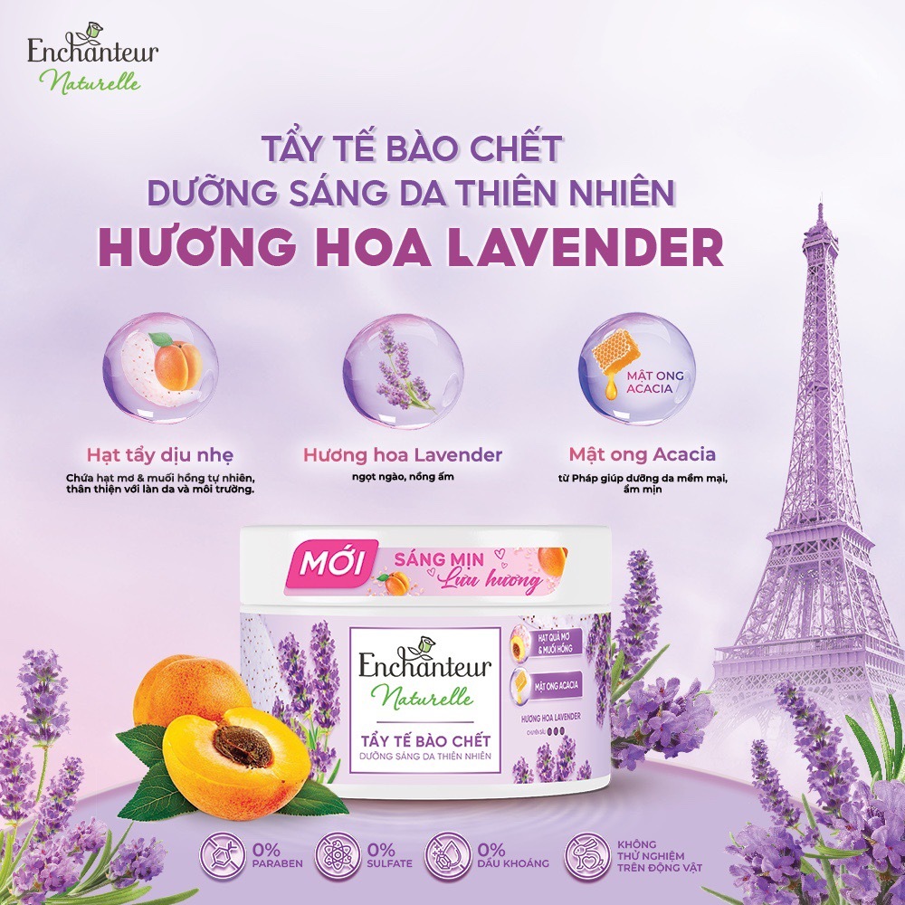 [MỚI] Tẩy tế bào chết dưỡng sáng da thiên nhiên Pháp Enchanteur Naturelle với Hạt quả mơ, Muối hồng & Mật ong 250g | BigBuy360 - bigbuy360.vn