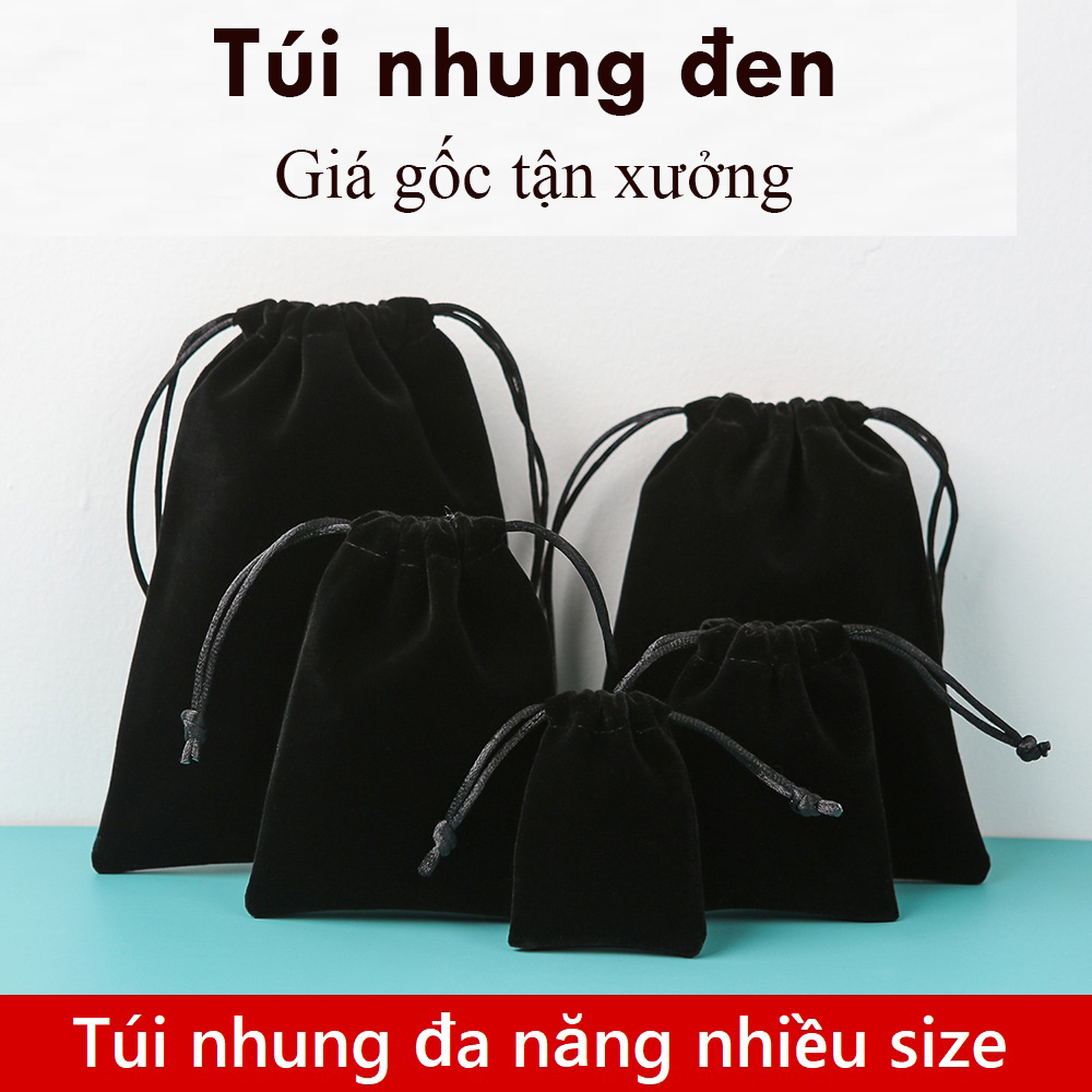 TÚI NHUNG ĐA NĂNG MÀU ĐEN  TRITON BKD01 - TÚI ĐỰNG MẮT KÍNH TRANG SỨC MỸ PHẨM NHIỀU KÍCH THƯỚC
