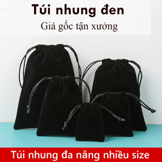 TÚI NHUNG ĐA NĂNG MÀU ĐEN  TRITON BKD01 - TÚI ĐỰNG MẮT KÍNH TRANG SỨC MỸ PHẨM NHIỀU KÍCH THƯỚC