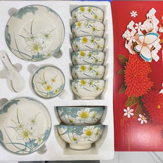  Bộ 17 món tô chén dĩa các loại có hộp - Phù hợp làm quà tặng tân gia lễ tất niên tết 