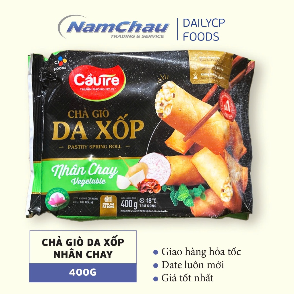 Chả giò da xốp nhân chay Cầu Tre gói 400g [HN ship hỏa tốc]