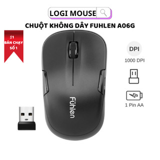Chuột Không Dây Fuhlen A06G Optical Wireless Logi Mouse, Giá Rẻ, Kết Nối Usb, Khoảng Cách 10m, Bh 6T