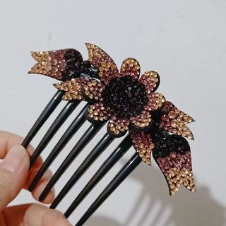 Cài Tóc Búi Đính Đá Hình Hoa Tulip, Kẹp Tóc Búi