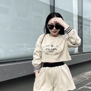 Set áo nỏ lửng bo chun phối quần short