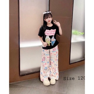 Sét bộ áo thun quần dài ( MẪU LABUBU ĐÔI BẠN THÂN GẤU YÊU ) dành cho bé gái size 9-45kg mã TR9999