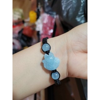 vòng hồ ly chín đuôi đá aqua ( ảnh thực tế kèm video)