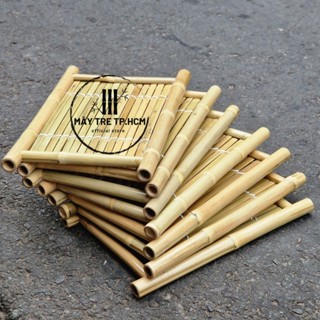 Khay uống trà bằng tre, dùng đựng chén trà và ấm, mộc mạc đẹp