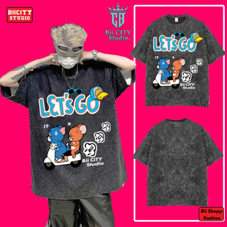 Áo Wash Thun Loang đen Tôm LETGO/ Áo Phông Loang wash 100% cotton Local brand basic form rộng - tay lỡ - unisex.