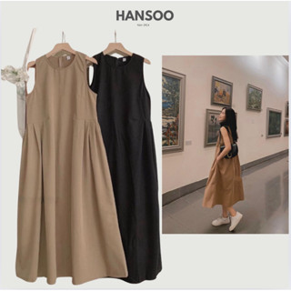 0306 Váy sát nách dáng dài có túi sườn phong cáchh Hàn Quốc , đầm babydoll xuông công chúa ulzzang nữ ( có sẵn ) HANSOO