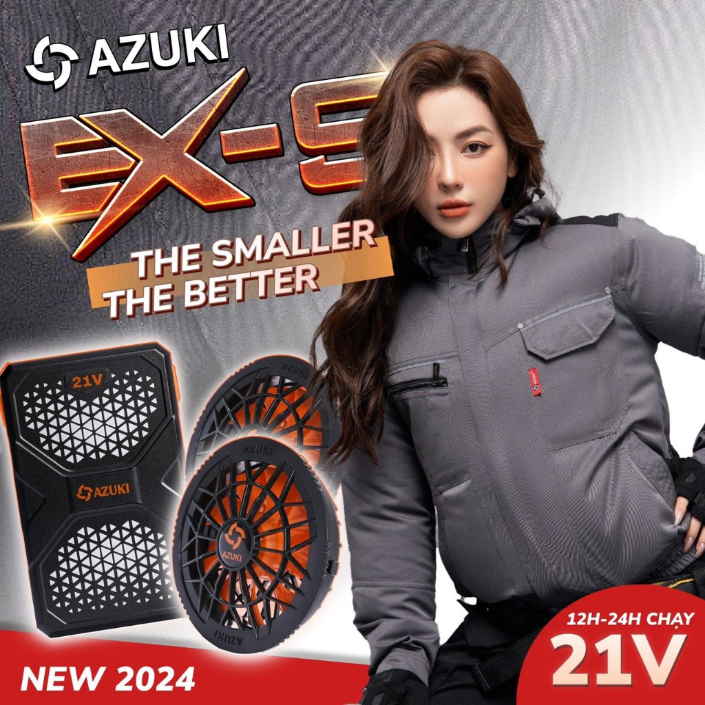 Áo Điều Hòa AZUKI Mới Nhất 2024 AZUKI EX9 Pin 25000mah Quạt 21V Chạy Từ 11 Đến 20 Tiếng Giá Siêu Tốt