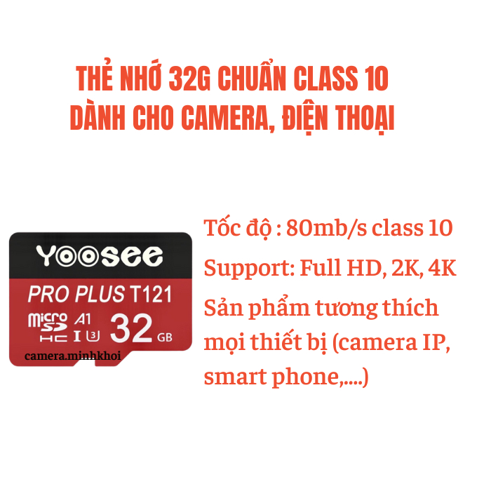 Thẻ nhớ 32G chuẩn dành cho Camera, điện thoại