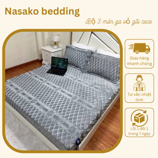 Bộ Ga Gối Nỉ Tuyết COCO Cho Mùa Đông Chất Liệu Mềm Mại Siêu Ấm, Bộ 3 Món Ga Giường 2 Vỏ Gối