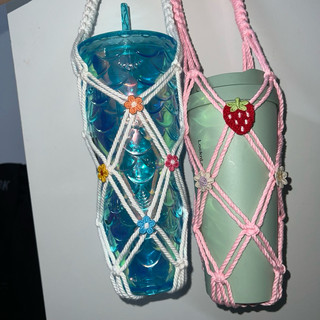 Túi đựng bình nước bình giữ nhiệt len sợi macrame