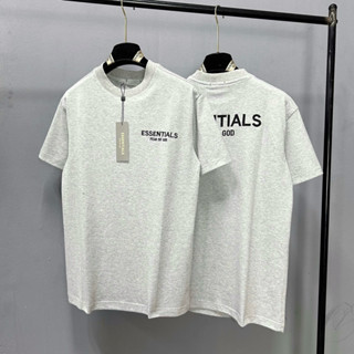 Áo phông nam nữ Premium Cotton xám tiêu thêu chữ Essentials FOG hai mặt đơn giản basic rẻ đẹp AP525P