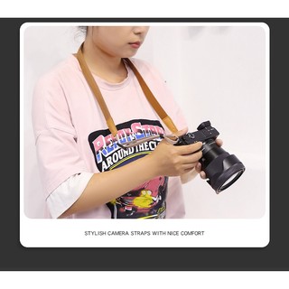 Dây đeo máy ảnh, chất liệu vải dệt sợi tổng hợp KT:2*151cm đầu nối gắn khoen