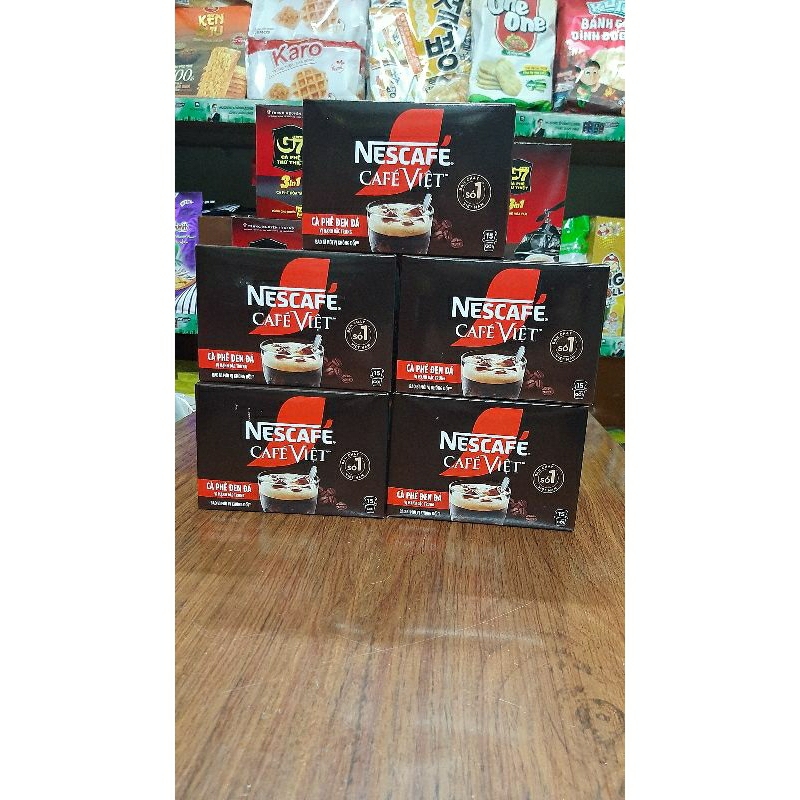 HỘP NESCAFE CAFE VIỆT - CAFE ĐEN ĐÁ VỊ ĐẶC TRƯNG / BAO BÌ MỚI / HỘP 15 GÓI..