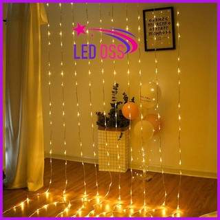  Đèn Led Thả Rèm Mưa Rơi  Thác Nước 3x2m 3x3m - Đèn Nháy điểm Thả Mành Trang Trí Decor Lễ tết noel sinh nhật 