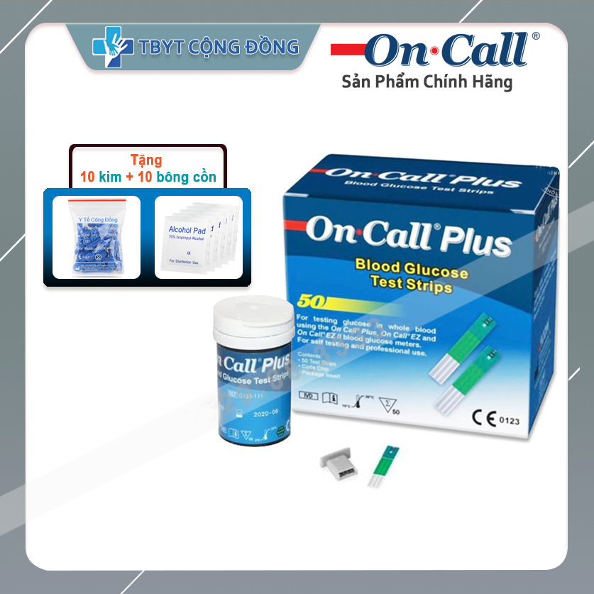 Hộp (25 que, 50 que) thử đường huyết On Call Plus, Hàng chính hãng ACON