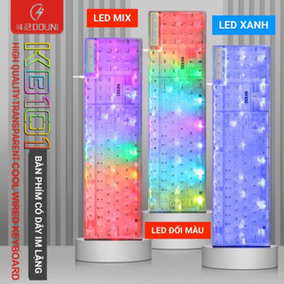Bàn Phím Gaming Có Dây KB101 LED RGB Keycap ABS Trong Suốt Xuyên LED Tấm Plate Thép Kết Nối Đa Năng
