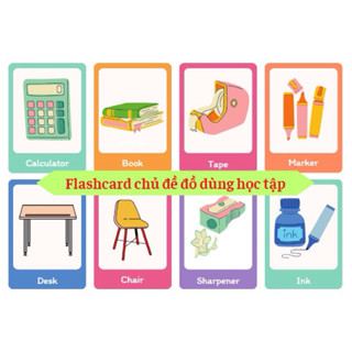 Combo 449 thẻ học flashcard tổng hợp các chủ đề Tiếng Anh ép plastic size A5