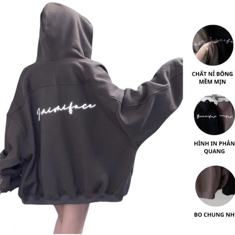 Áo Khoác Nỉ Fearirifar Phản Quang Form Rộng Unisex Nam Nữ