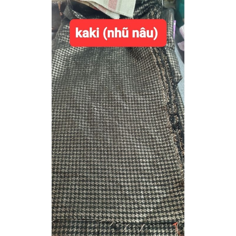 vải kaki co dãn (nhũ nâu)