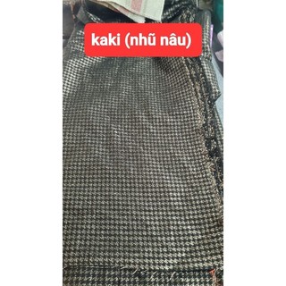 vải kaki co dãn (nhũ nâu)