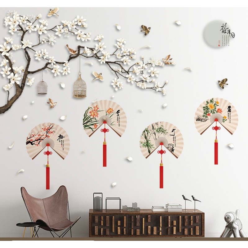 decal dán tường 3d-mẫu cánh quạt 3d dán tường