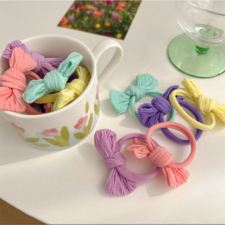 Set 5 Dây buộc tóc nơ nhỏ vải co dãn mềm mại