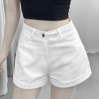 Quần short nữ cạp cao vải kaki cotton gián , quần đùi nữ ngắn gập gấu phong cách thời trang hàn quốc