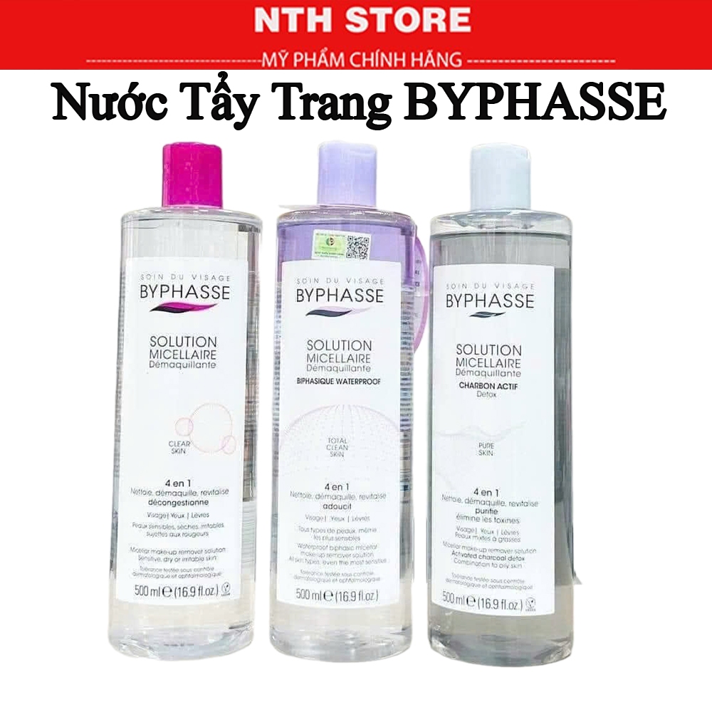 Nước Tẩy Trang Byphasse Make Up Remover 500ml - Nước tẩy trang Byphasse 500ml Đủ Mã