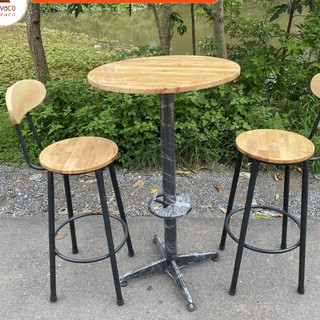 Bàn Trụ Sắt Ống Tròn Eames Cao 1m, Bàn Quầy Bar, Thu Ngân Quán Cafe Nhà Hàng havaco BT01