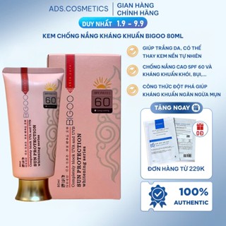 Kem chống nắng BIGOO Sun Protection SPF60 80ml, Kem nền chống nắng Bigoo Hàn Quốc bảo vệ da 24h