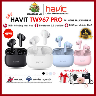 【Hỏa Tốc HCM Tai Nghe Bluetooth TWS HAVIT TW967 Pro BT 5.3, Thiết Kế Công Thái Học HĐ, Driver 10mm - Chính Hãng BH 12T