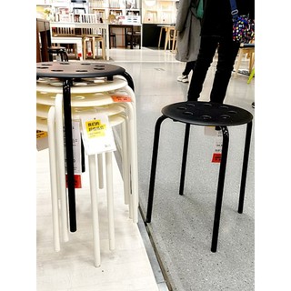 Ghế đẩu tròn chân sắt IKEA Marius - Trắng
