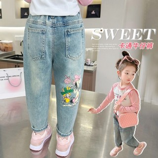 (G95) Quần bò dáng baggy in hình chú chó sau quần cho bé gái từ 1m1-1m6, quần bò bé gái, quần bò