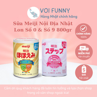 [CHÍNH HÃNG] - COMBO 2 lon Sữa dinh dưỡng bổ sung Meiji lon số 0 số 9 nội địa Nhật Bản 800g date 2026